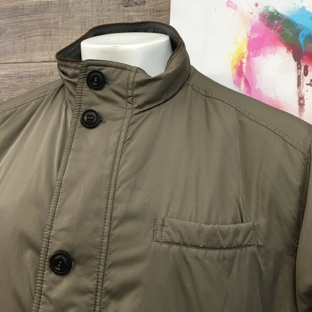 Peter Millar‎ Prato Reversible Coat Jacket Size XXL Brown Gray Full Zip Buttons